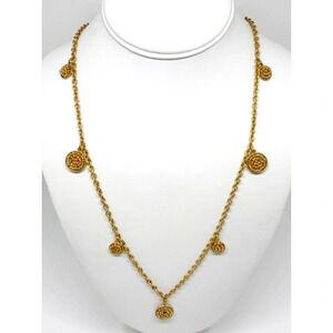 J. Crew Gold Beaded Disc Necklace NWT